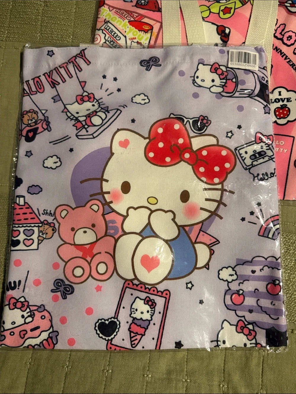 Hello Kitty canvas Tote Bag - set of 2 NWT